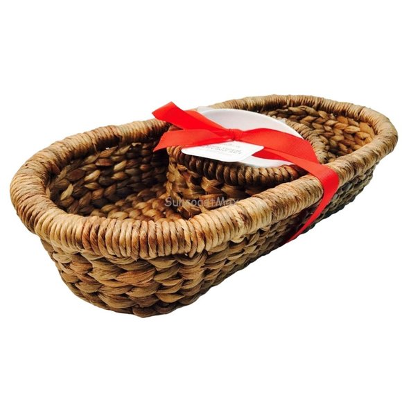 Hallmark Appetizer Serving Set Basket with Bowl Chip Dip Holiday Summer Fall - Picture 1 of 4